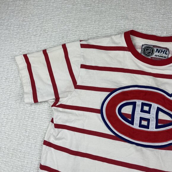 Vintage ILANCO NHL Montreal Canadiens Retro Stripped T-shirt Men’s Sz Medium *** - Picture 3 of 16